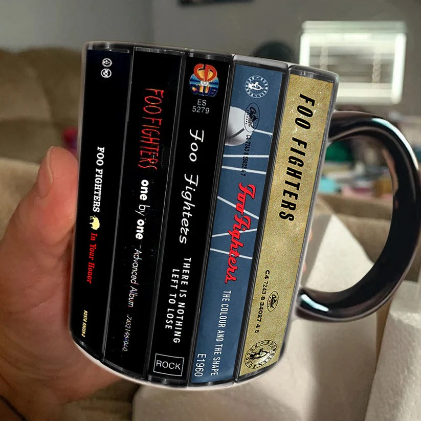Foo Fighters Albums Cassette Collection Retro Accent Mug