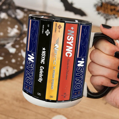 NSYNC Albums Cassette Collection Retro Accent Mug