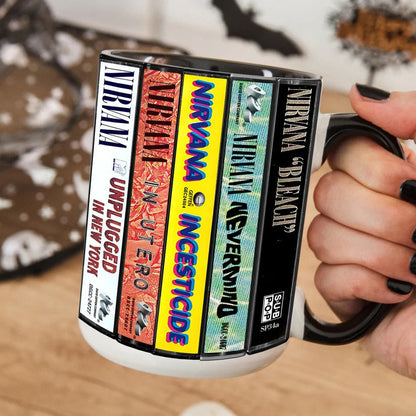Nirvana Albums Cassette Collection Retro Accent Mug