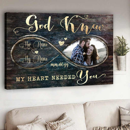Got Knew My Heart Needed You- Personalized Couple Canvas And Poster