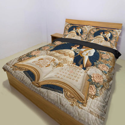 Fairy Tale Romantic Tale As Old As Time - Personalized Couple Bedding Set