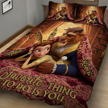 My Favorite Things To Do Is You - Personalized Couple Bedding Set