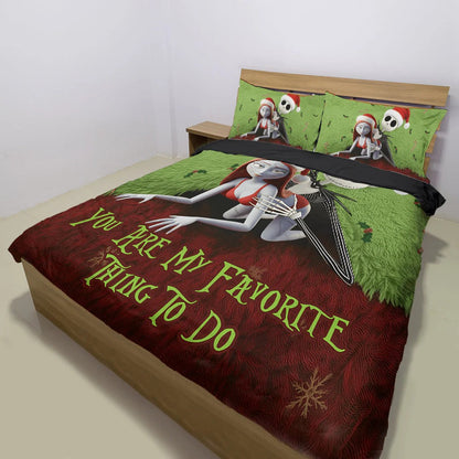 Favorite Thing To Do This Christmas - Personalized Couple Bedding Set