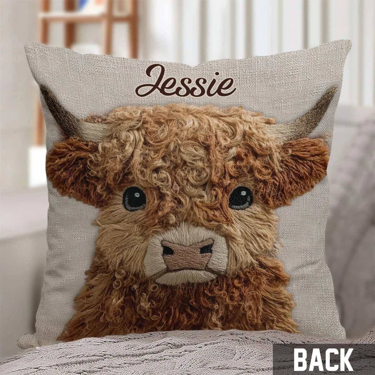 Cute Highland Cow - Personalized Highland Cow Pillow