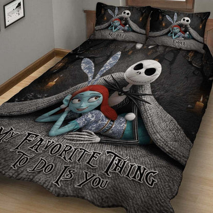 My Favorite Things To Do Is You - Personalized Couple Bedding Set