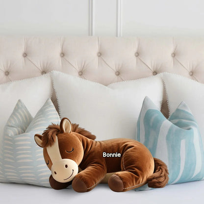 Sleeping Pony - Personalized Cozy Shaped Pillow