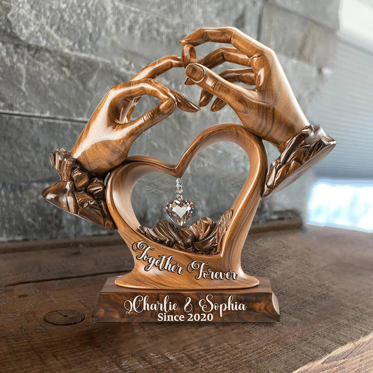 Engagement Wedding Anniversary - Personalized Custom Shaped Acrylic Plaque