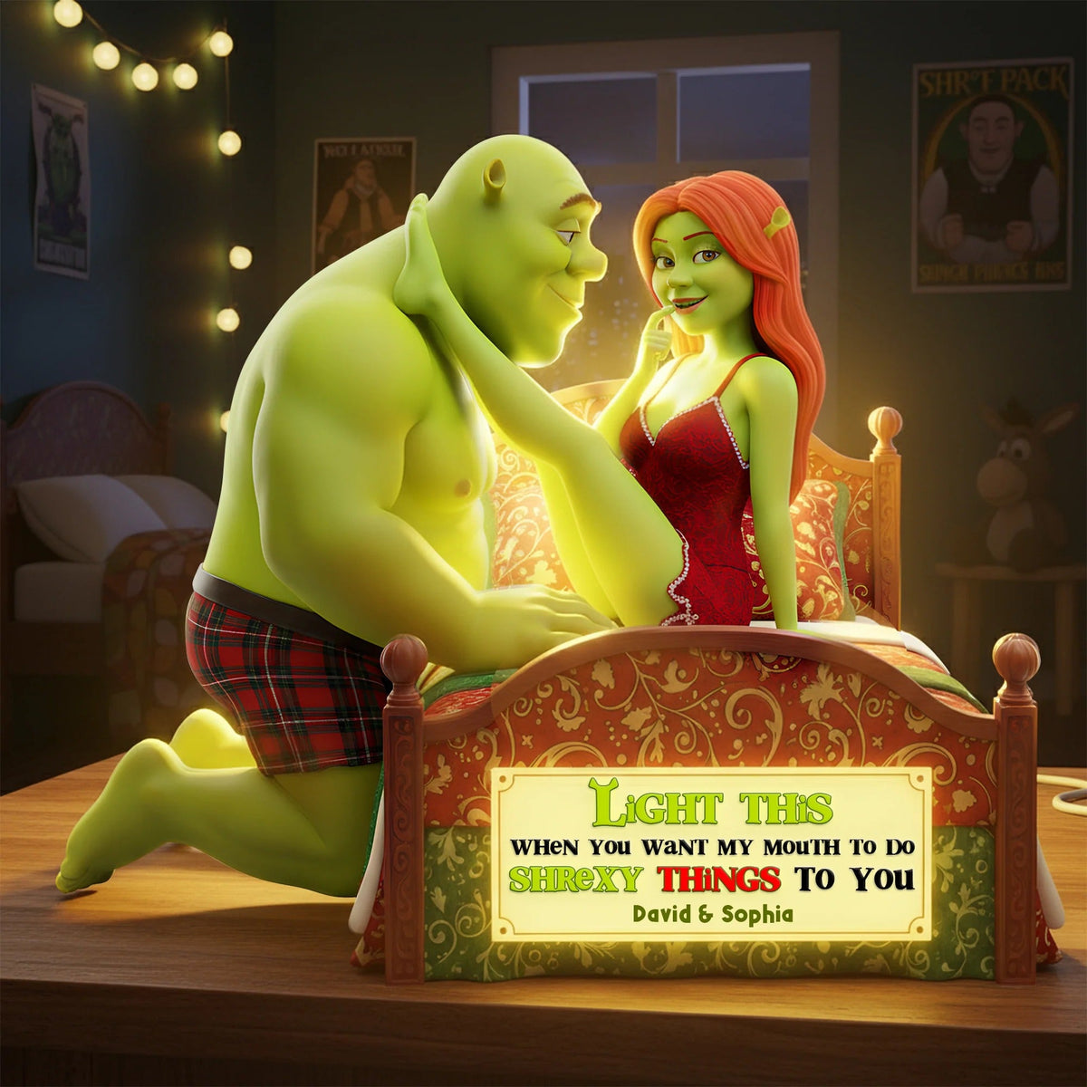 Naughty Couple Acrylic Light Box, Personalized Gift For Couples