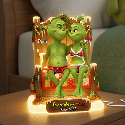 Stole My Heart Acrylic Light Box - Personalized Gift For Couples