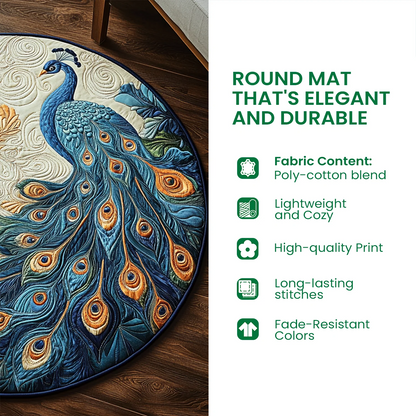 Autumn Pumpkins Quilted Round Mat