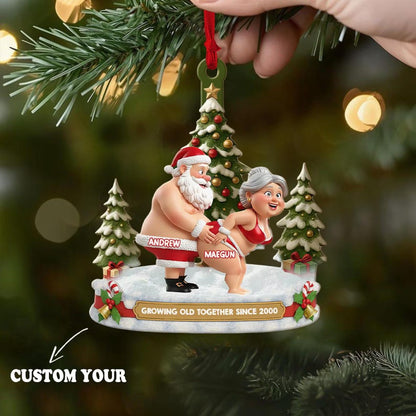 Funny Old Couple - Personalized Gifts For Couple Ornament