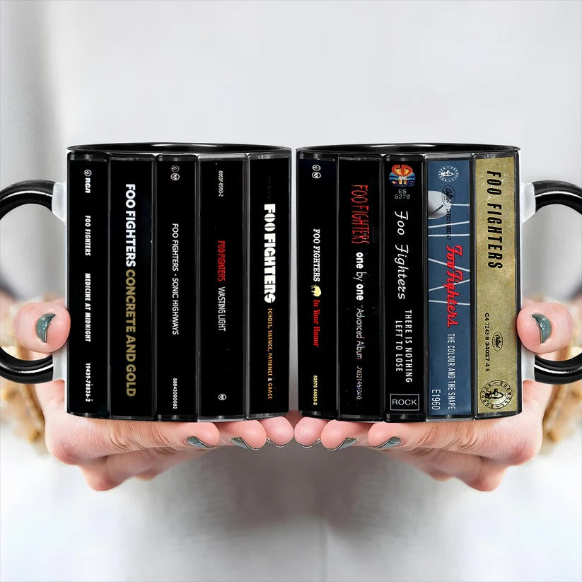Foo Fighters Albums Cassette Collection Retro Accent Mug