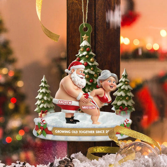 Funny Old Couple - Personalized Gifts For Couple Ornament