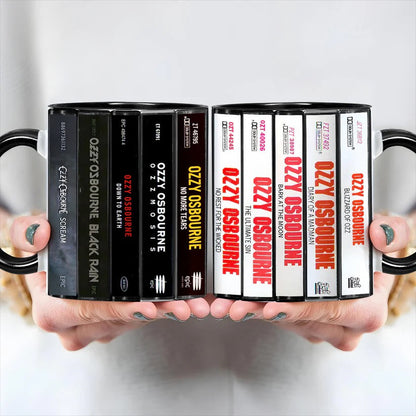 Ozzy Osbourne Albums Cassette Collection Retro Accent Mug