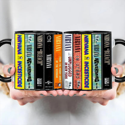 Nirvana Albums Cassette Collection Retro Accent Mug
