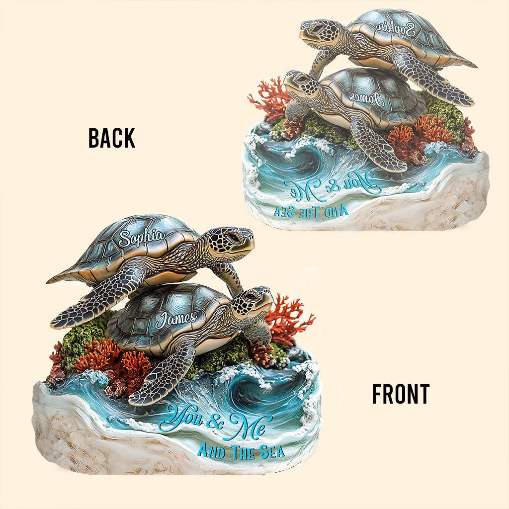 You And Me And The Sea - Personalized Turtle Custom Shaped Acrylic Plaque
