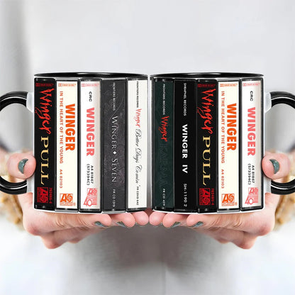 Winger Albums Cassette Collection Retro Accent Mug
