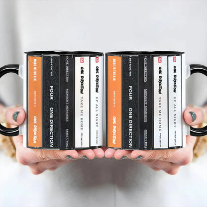 One Direction Albums Cassette Collection Retro Accent Mug
