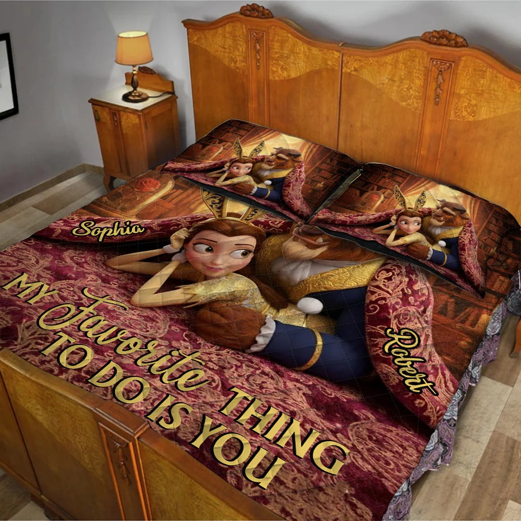 My Favorite Things To Do Is You - Personalized Couple Bedding Set