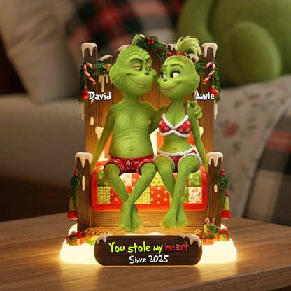 Stole My Heart Acrylic Light Box - Personalized Gift For Couples