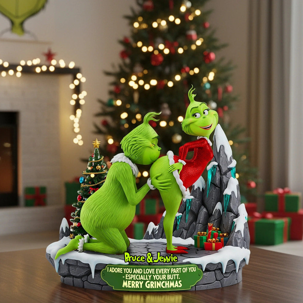 Funny Green Monsters - Personalized Couple Acrylic Plaque