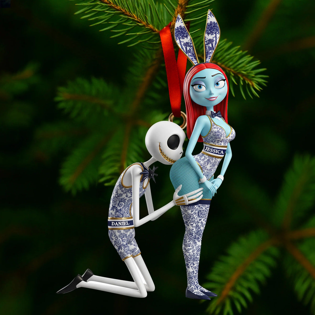 Playful Couple Christmas - Personalized Gifts For Couple Ornament
