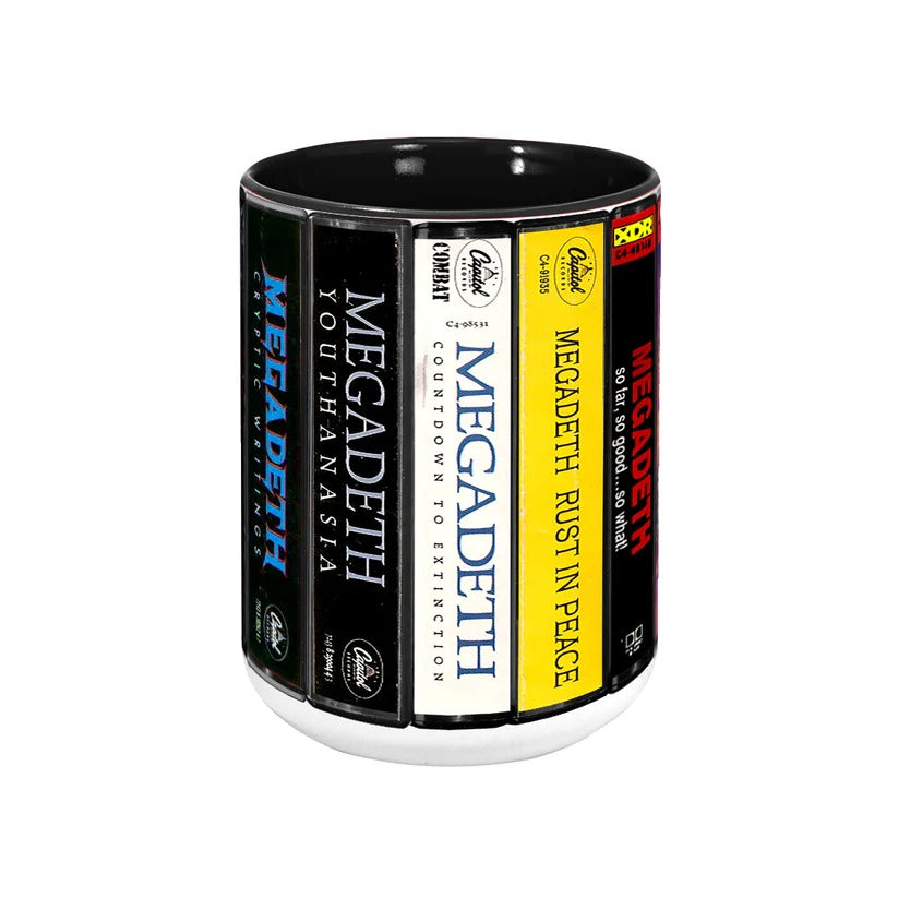 Megadeth Albums Cassette Collection Retro Accent Mug