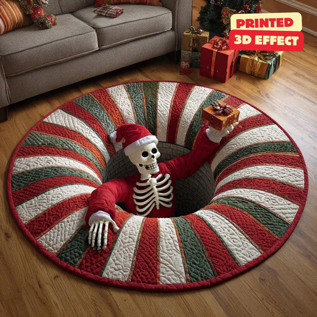 Halloween Santa Quilted Round Mat