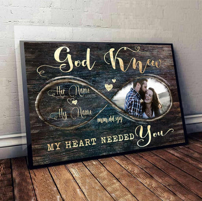 Got Knew My Heart Needed You- Personalized Couple Canvas And Poster