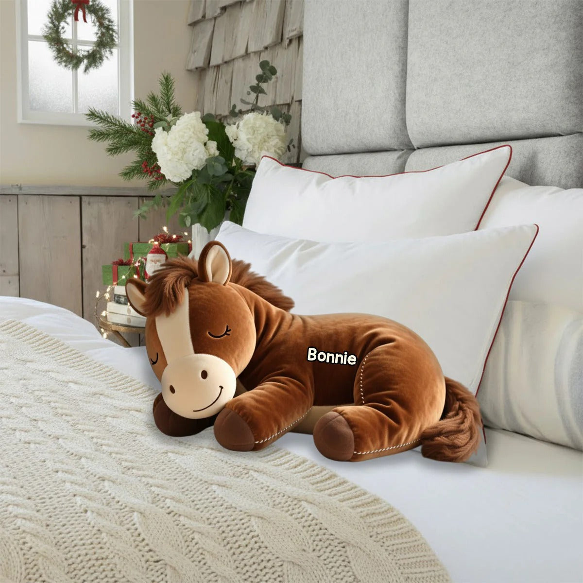Sleeping Pony - Personalized Cozy Shaped Pillow