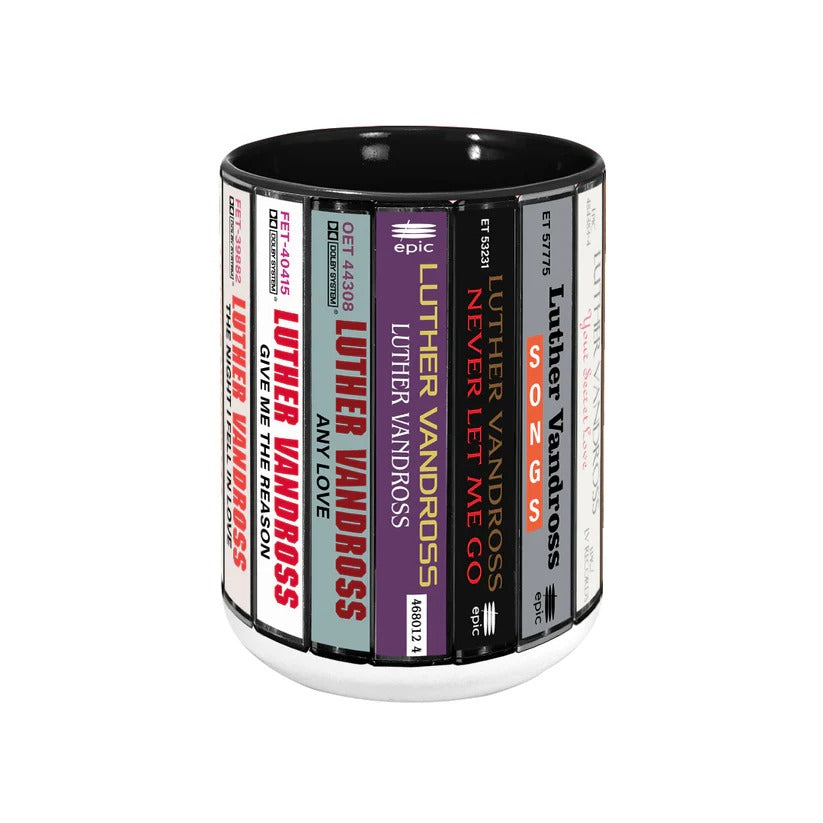 Luther Vandross Albums Cassette Collection Retro Accent Mug