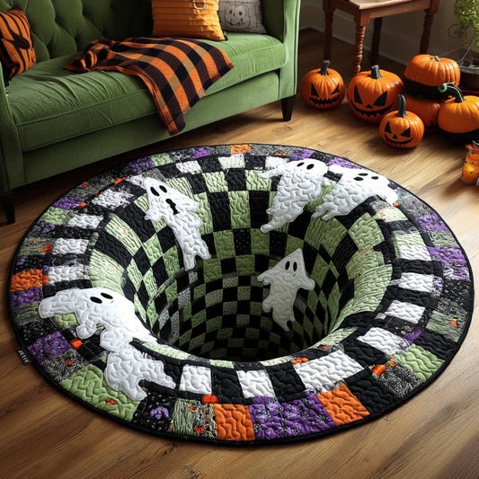 Haunted Whirl Quilted Round Mat