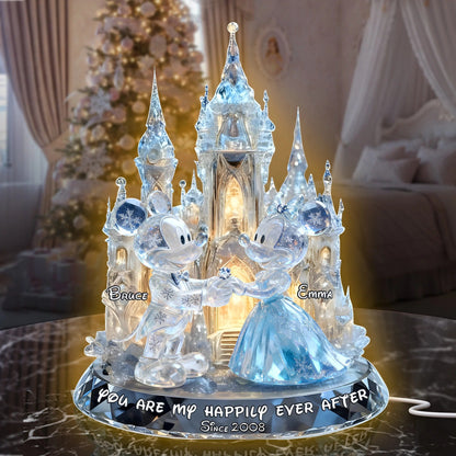Shimmering Fairytail Couple Acrylic Light Box, Personalized Gifts For Couple