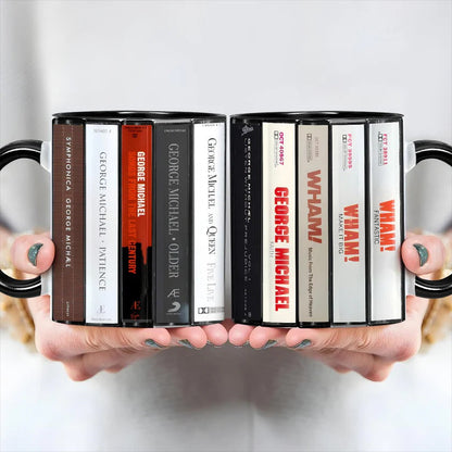 George Michael Albums Cassette Retro Accent Mug