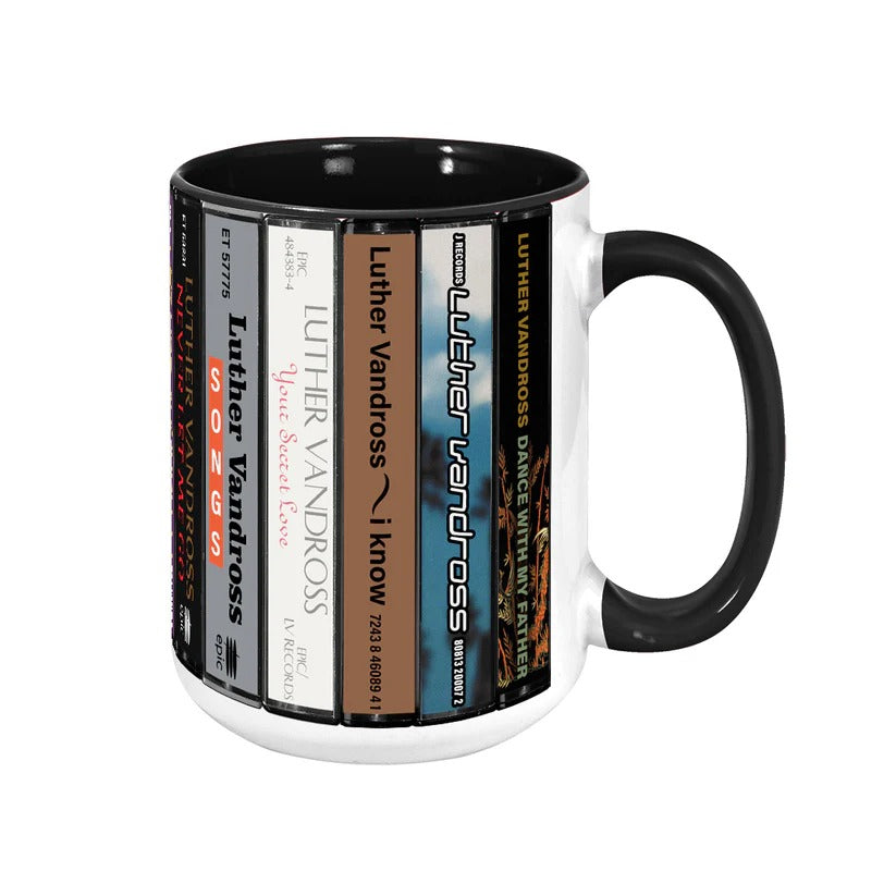 Luther Vandross Albums Cassette Collection Retro Accent Mug