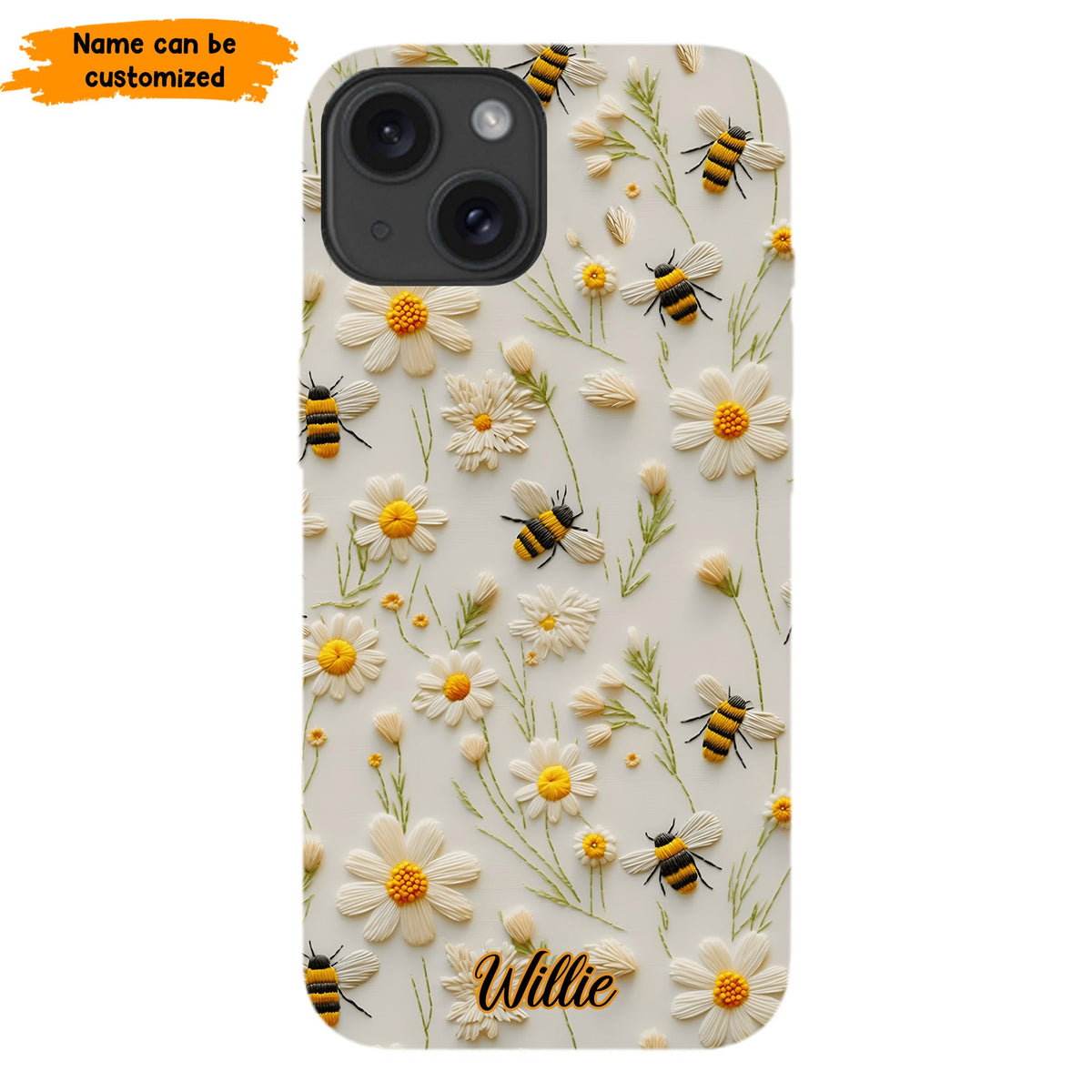 Bee & Daisy Floral - Personalized Phone Case