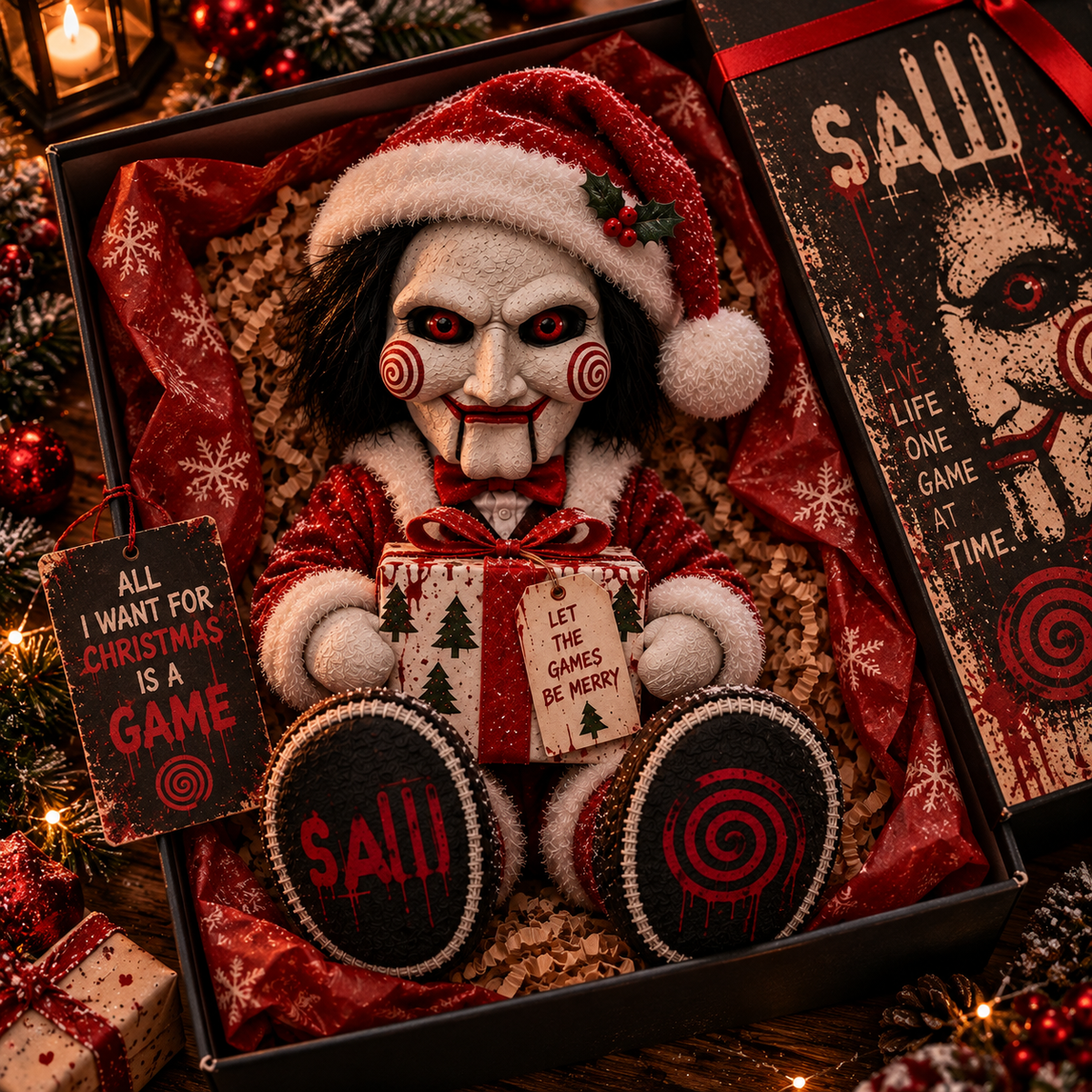 Jigsaw Christmas Custom Shaped Pillow – Halloween Horror Gift for Movie Fans