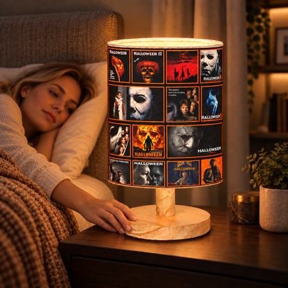 Halloween Horror Icons Table Lamp – Spooky Nightmares Decorative Light