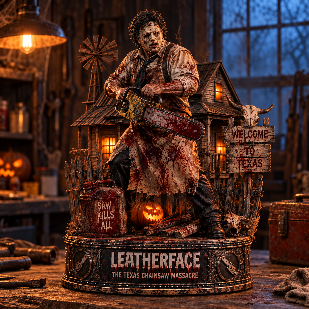 Leatherface Chainsaw Killer - Horror Collectible Table Decor