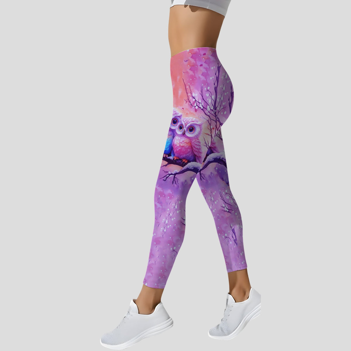 Couple Owl - Personalized Couple Hoodie and Leggings