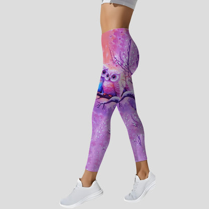 Couple Owl - Personalized Couple Hoodie and Leggings