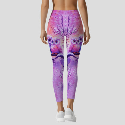 Couple Owl - Personalized Couple Hoodie and Leggings