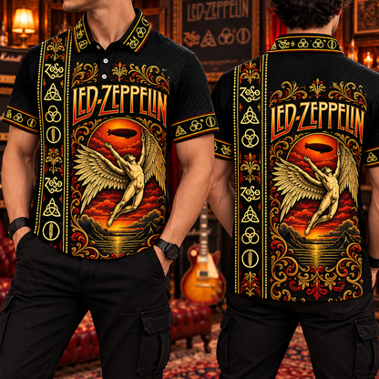 Led Zeppelin Vintage Polo Shirt - Classic Rock Music Fan Gift