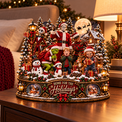 Nightmare Christmas Horror Wooden Block Sign Version 2
