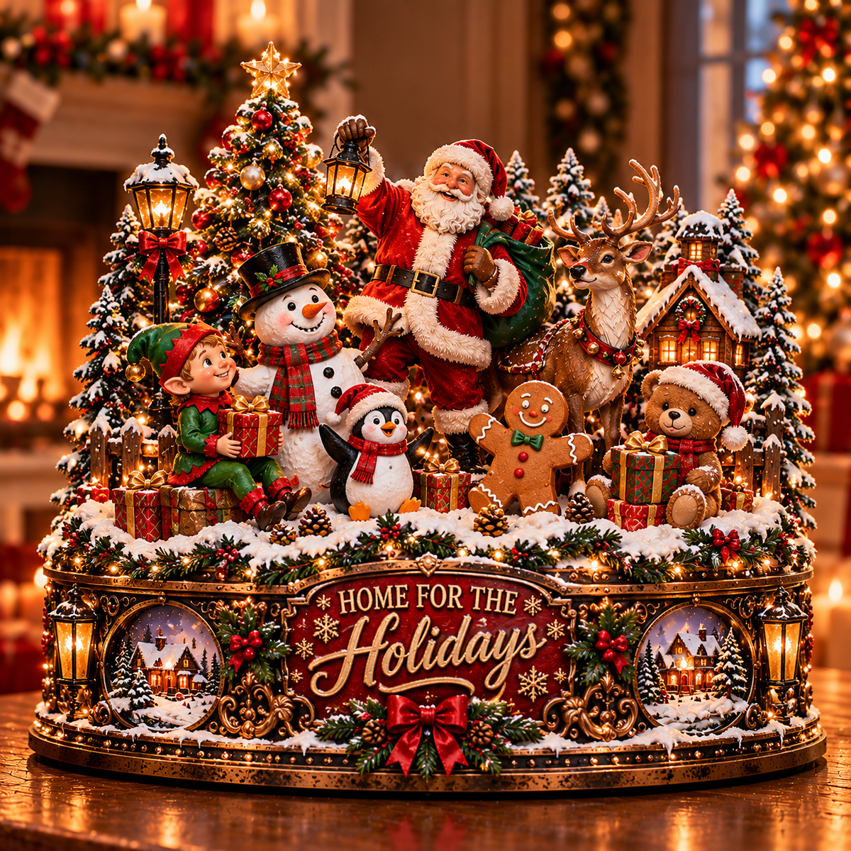 Christmas Character Wooden Block Sign Version 2