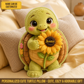 Personalized Little Sunshine Turtle & Turtle Custom Shaped Pillow
