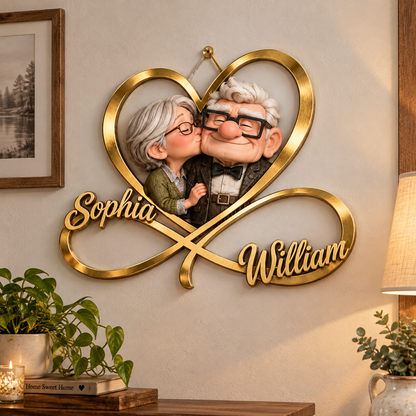 We're Simply Meant To Be - Personalized Infinity Heart Metal Sign