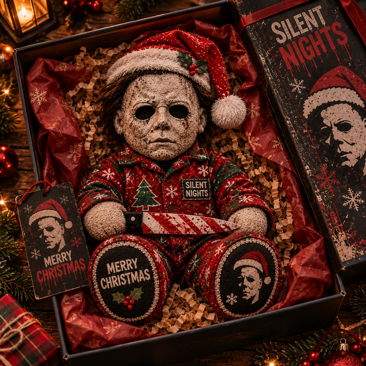 Michael Myers Christmas Custom Shaped Pillow – Halloween Horror Gift for Movie Fans