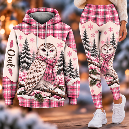 Snowy Owl - Personalized Christmas Hoodie and Leggings Set Version 2