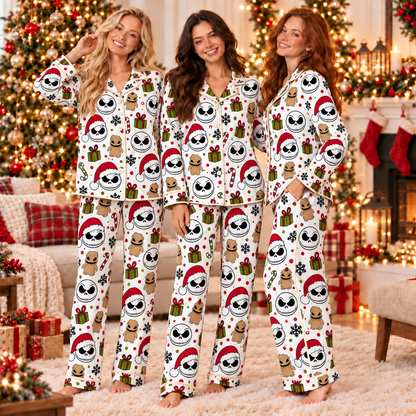 Jack Skellington Christmas Pajama Set - Holiday Gift for Women